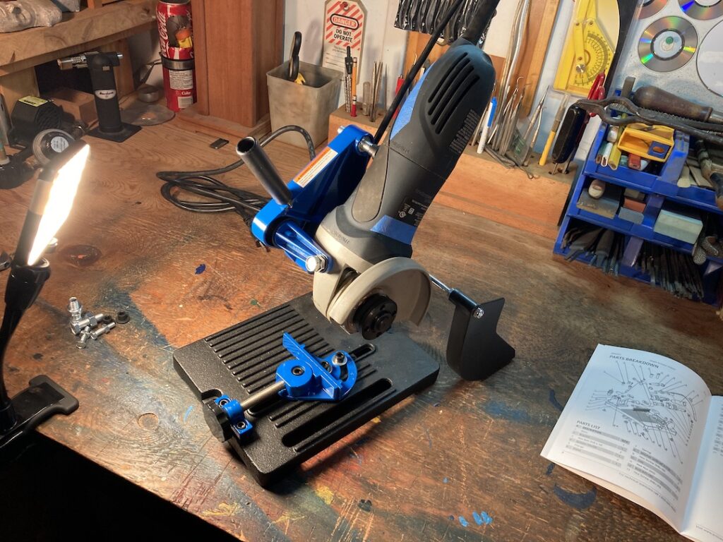 Angle grinder holder assembled